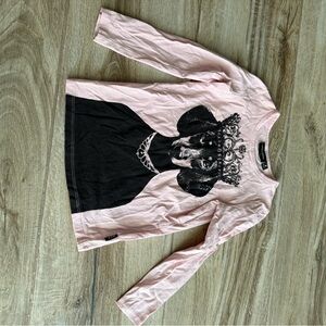 Nordstrom Pink and Black Long Sleeve Tee